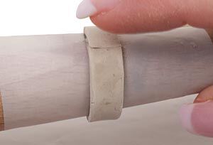 Clay wrapped around a mandrel